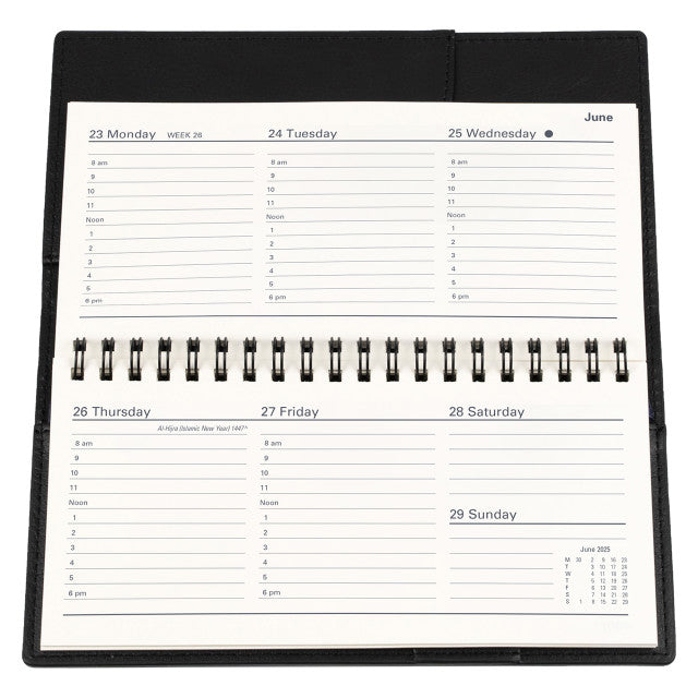 Collins 2025 Calendar Year Diary - Vanessa 375 Spiral B6/7 Slim WTV Tan