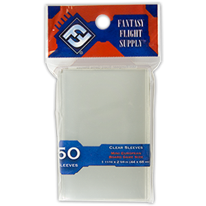Mini European Clear Card Sleeves 44mm X 68mm - Fantasy Flight Supplies Red