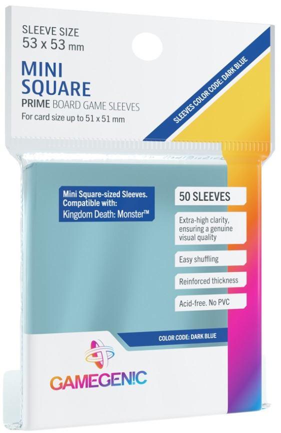 Gamegenic Prime Board Game Sleeves - Mini Square 53 x 53mm (50 Sleeves) [Colour Code: DARK BLUE]