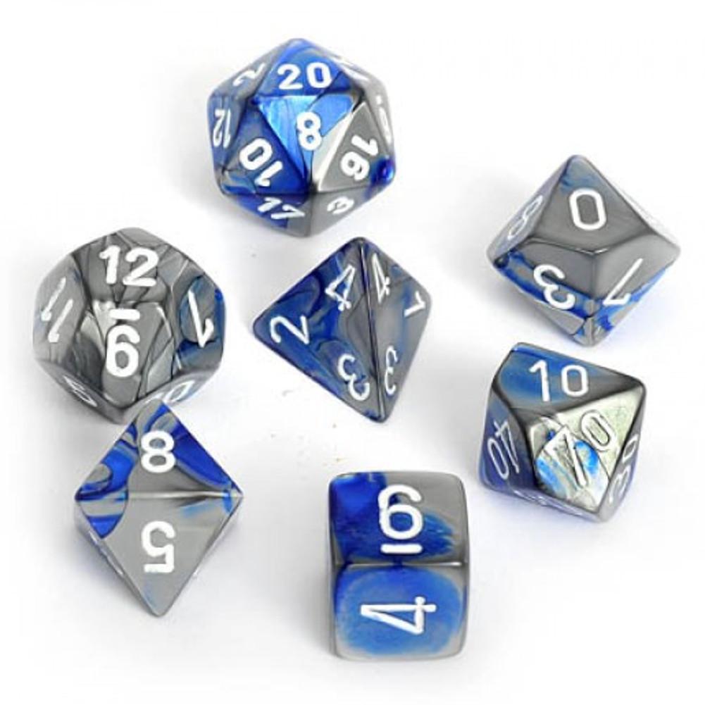 CHX 26423 Gemini Blue-Steel/white (Polyhedral 7-Die Set)