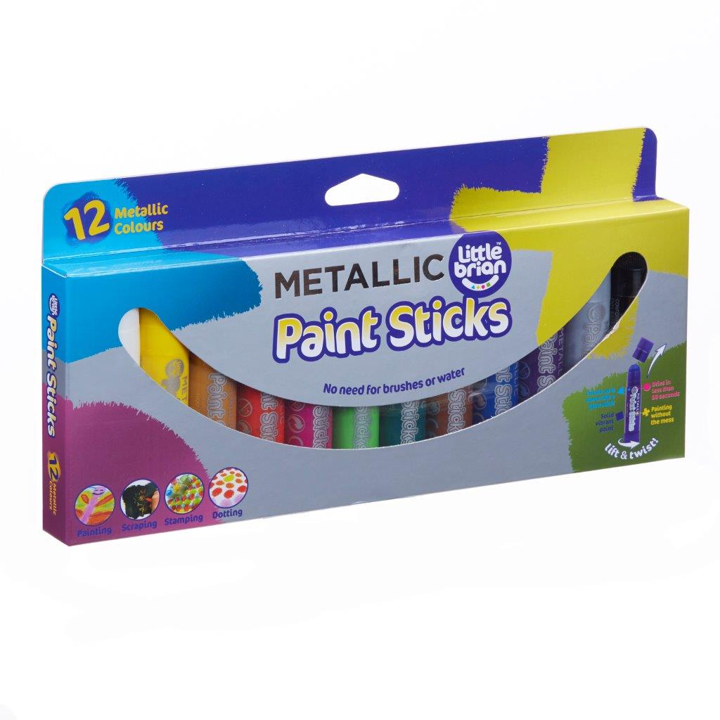 Little Brian Paint Sticks - Metallic 12 pk
