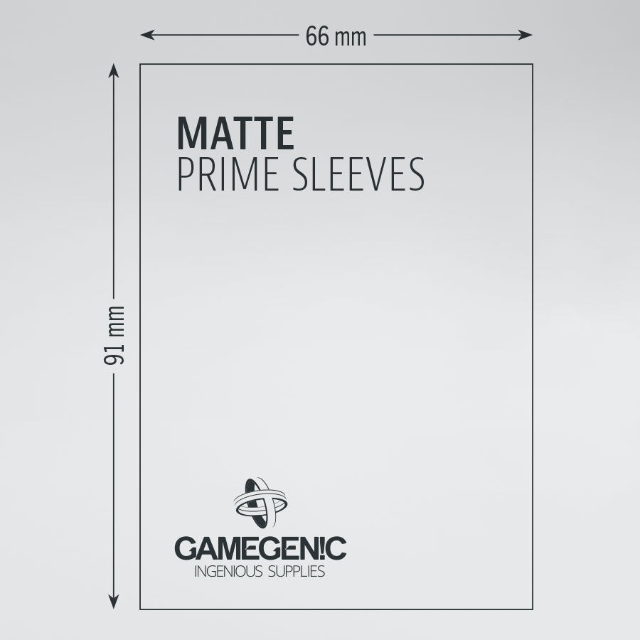 Gamegenic Matte Prime Sleeves - Black - 66 x 91mm (100 Sleeves) [Colour Code: GREY]
