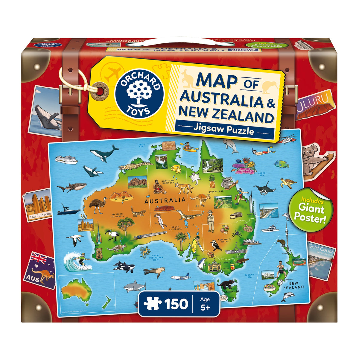 Map of Australia & New Zealand 150pc Puzzle [Orchard Toys]