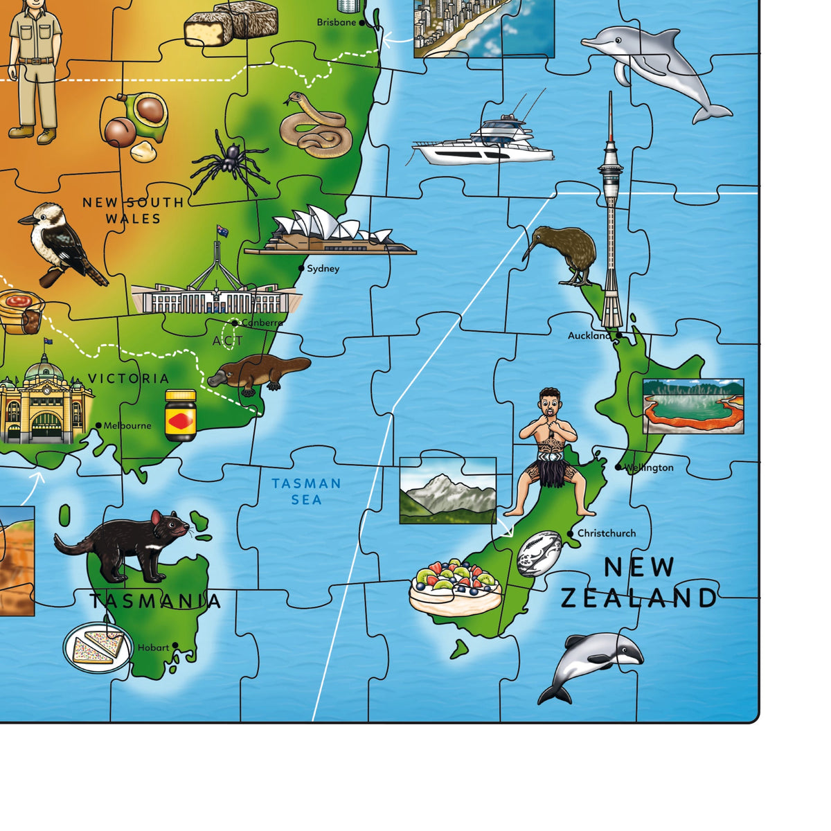 Map of Australia & New Zealand 150pc Puzzle [Orchard Toys]
