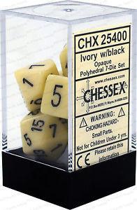 CHX 25400 Opaque Ivory/black (Polyhedral 7-Die Set)