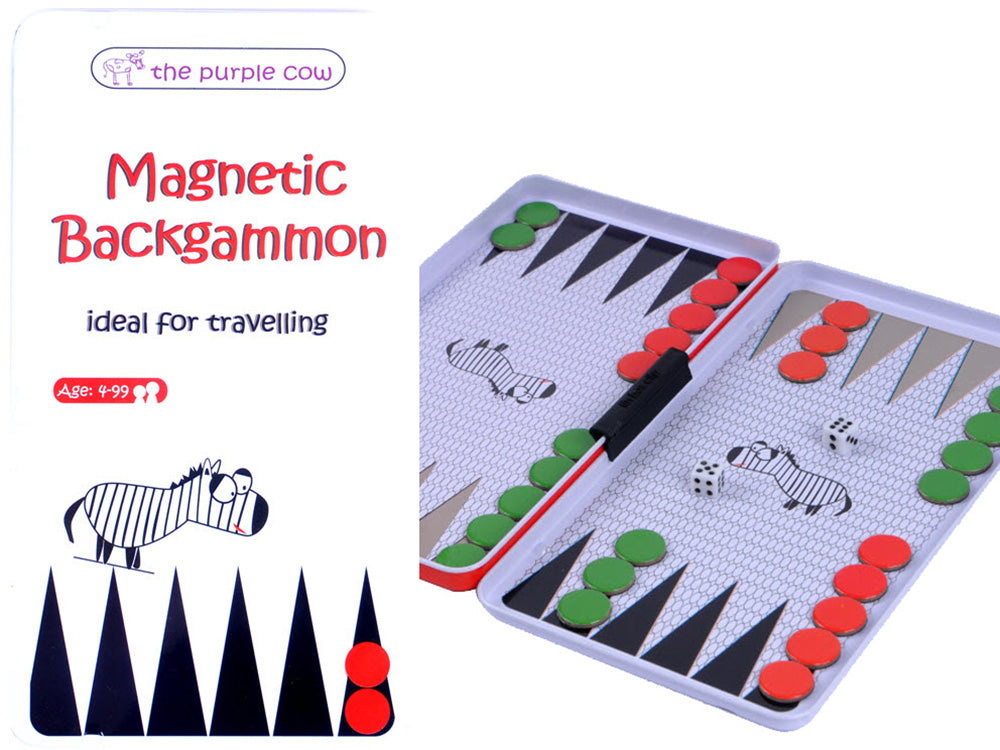 Magnetic Backgammon - Travel Tin (The Purple Cow)