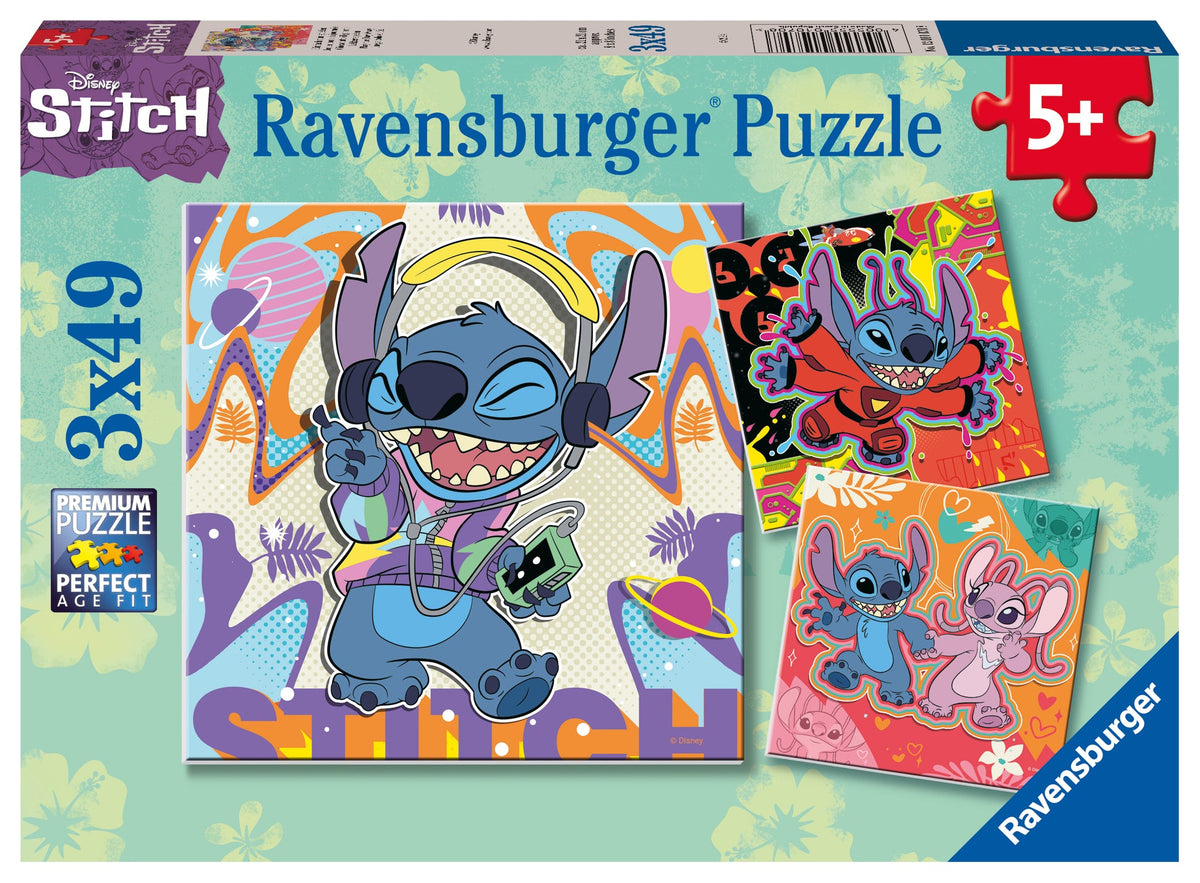 Disney Stitch: Play the Day Away 3x49pc [Ravensburger Puzzle]