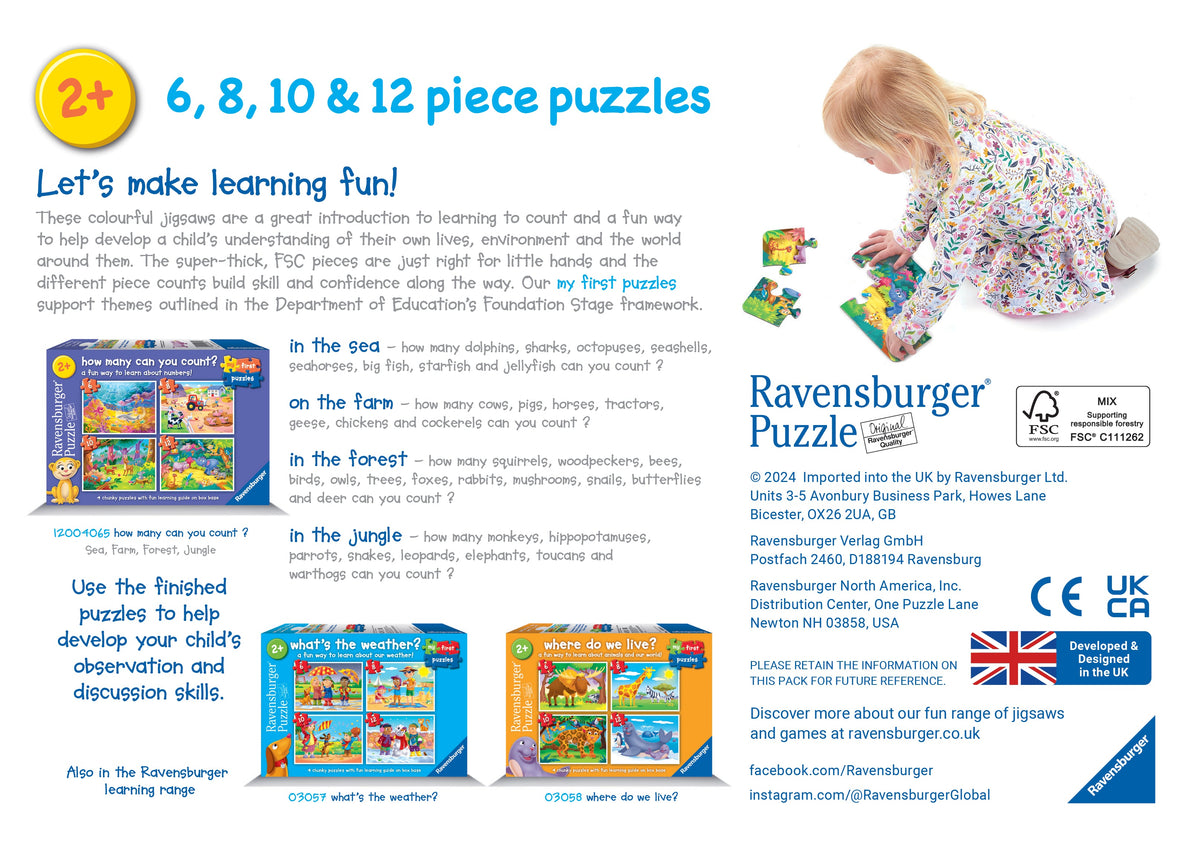 My First Puzzles: How Many Can You Count? 6/8/10/12pc [Ravensburger Puzzle]