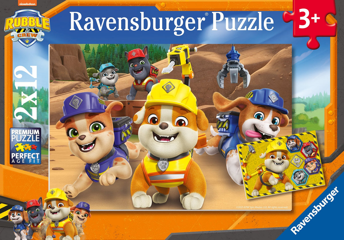 Paw Patrol: Rubble & Crew 2x12pc [Ravensburger Puzzle]