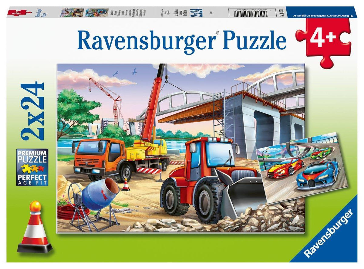 Construction & Cars 2x24pc [Ravensburger Puzzle]