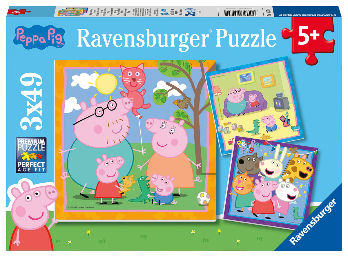 Peppa Pig: Peppa's Family & Friends 3x49pc [Ravensburger Puzzle]