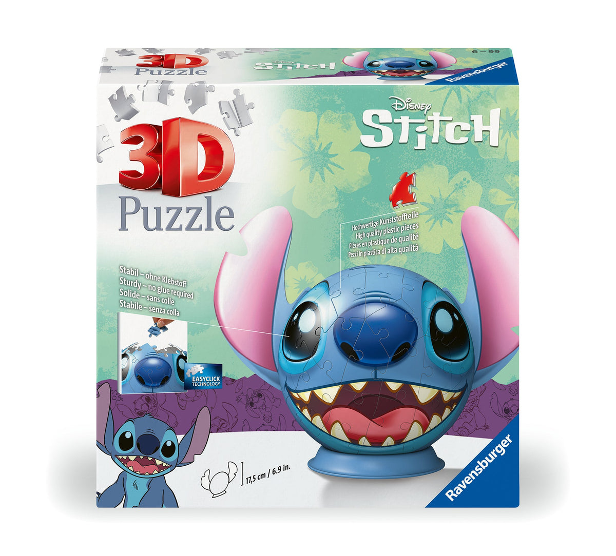 3D Puzzle Ball: Disney Stitch 72pc [Ravensburger Puzzle]