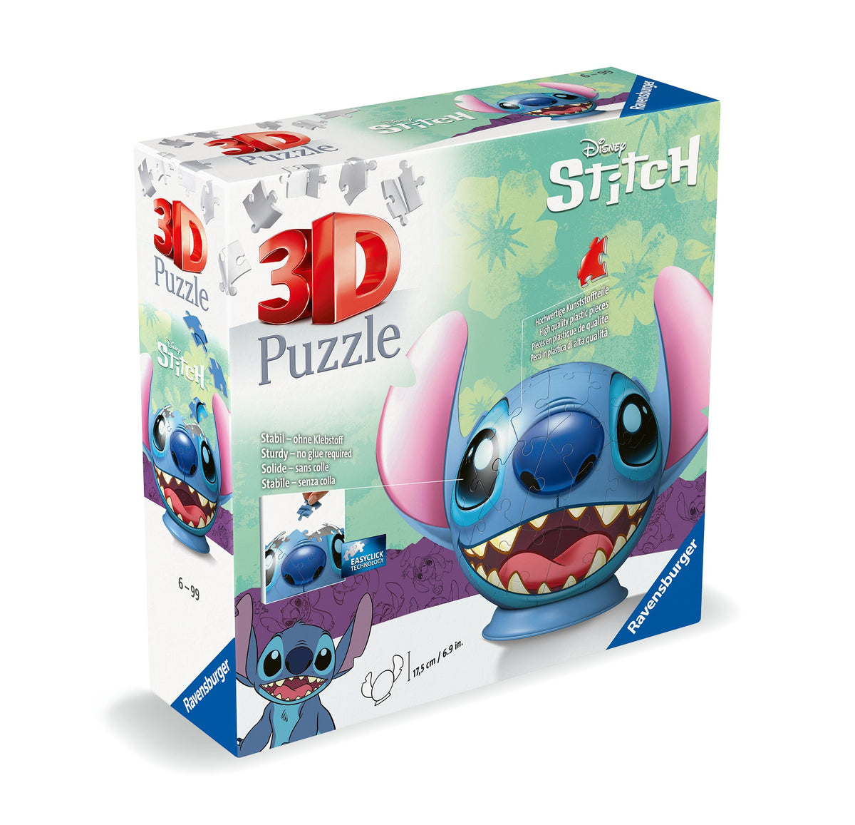 3D Puzzle Ball: Disney Stitch 72pc [Ravensburger Puzzle]