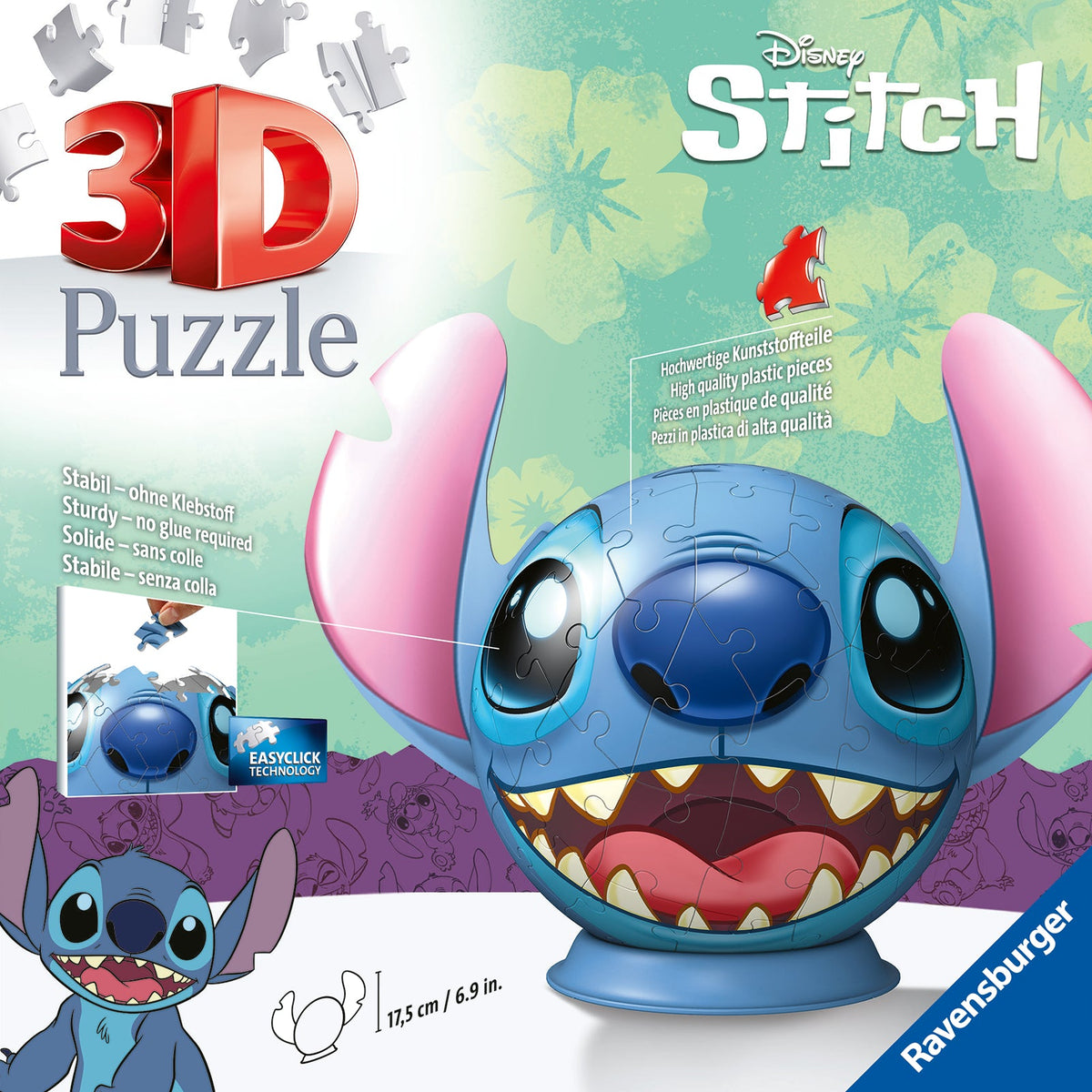 3D Puzzle Ball: Disney Stitch 72pc [Ravensburger Puzzle]