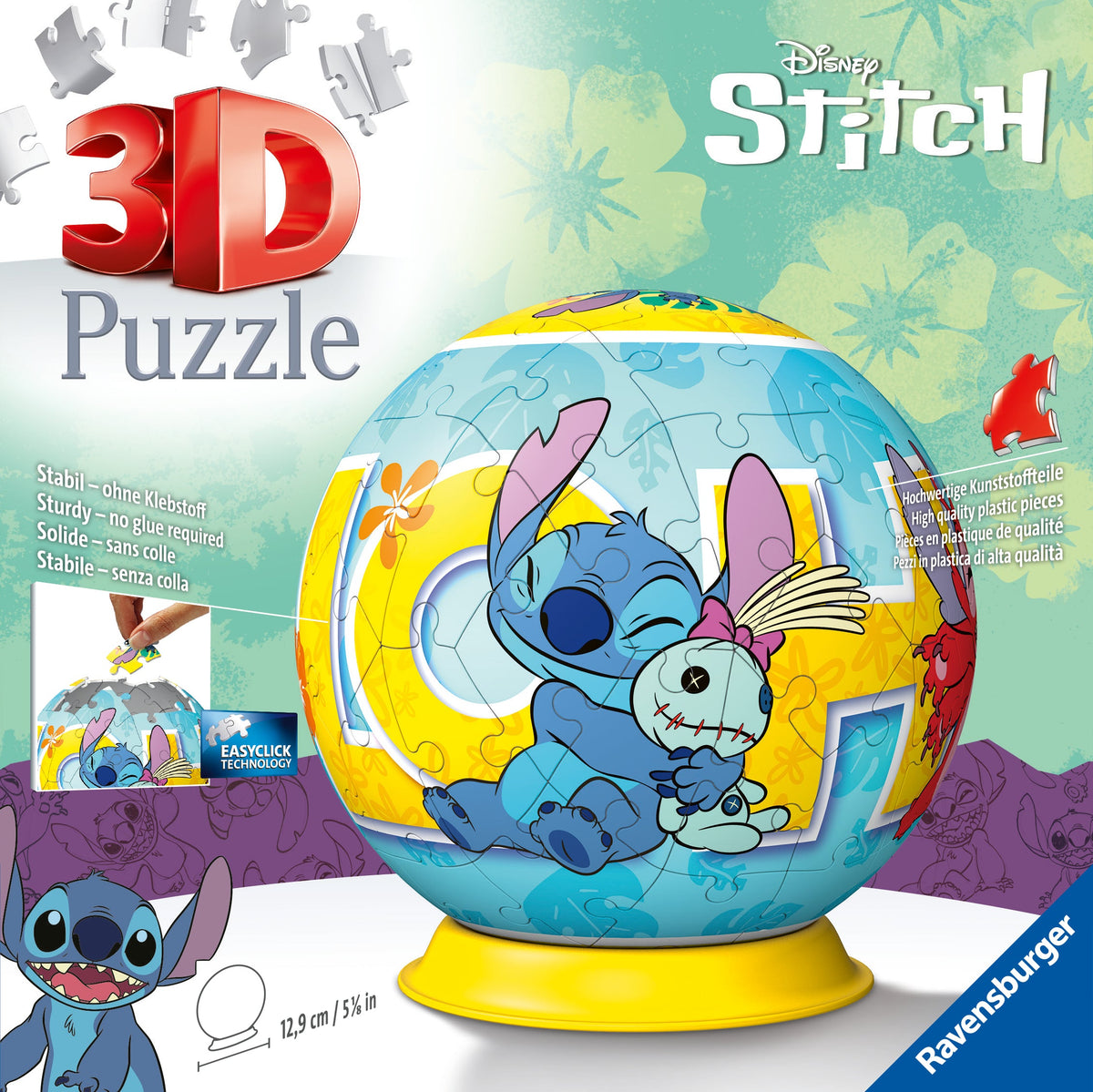 3D Puzzle Ball: Disney Stitch 72pc [Ravensburger Puzzle]