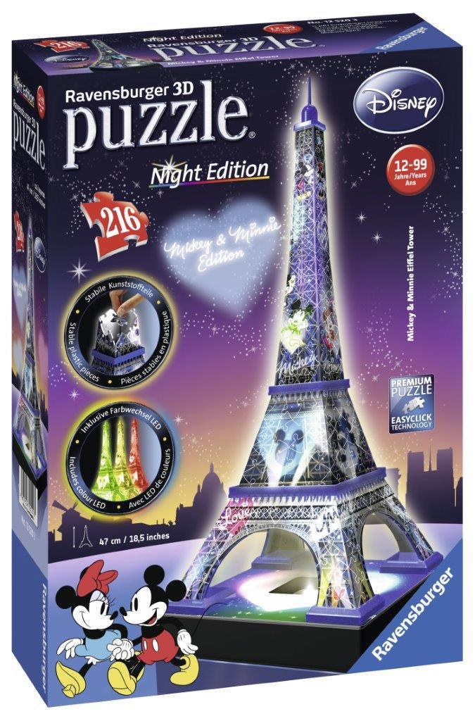 Mickey Minnie Eiffel Tower 3D Build 216pc [Ravensburger Puzzle]