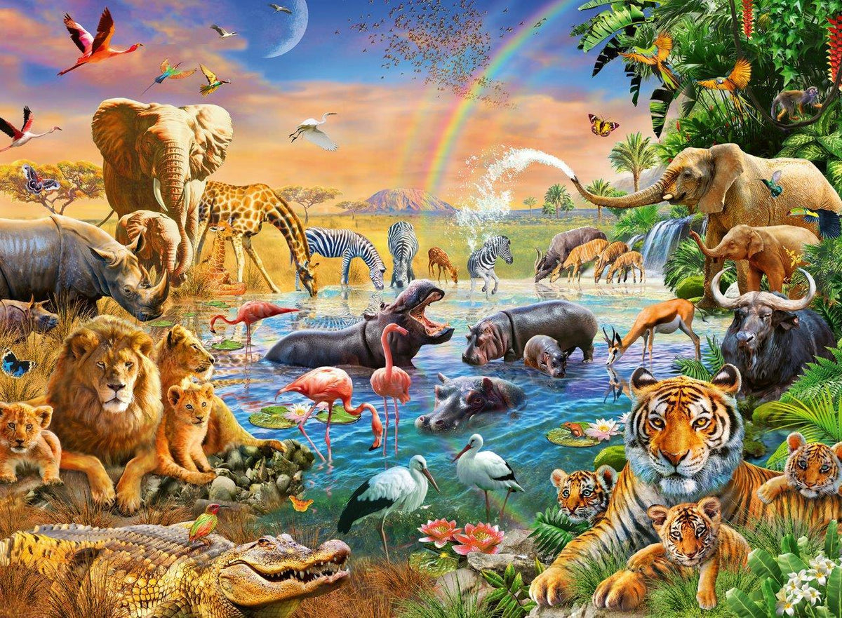 Savannah Jungle Waterhole 100pc [Ravensburger Puzzle]