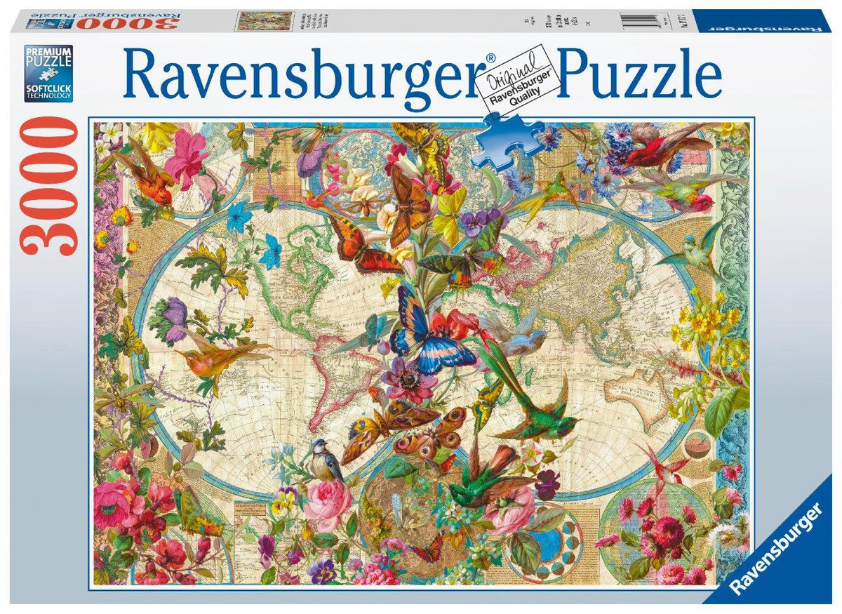 Flora & Fauna World Map 3000pc [Ravensburger Puzzle]