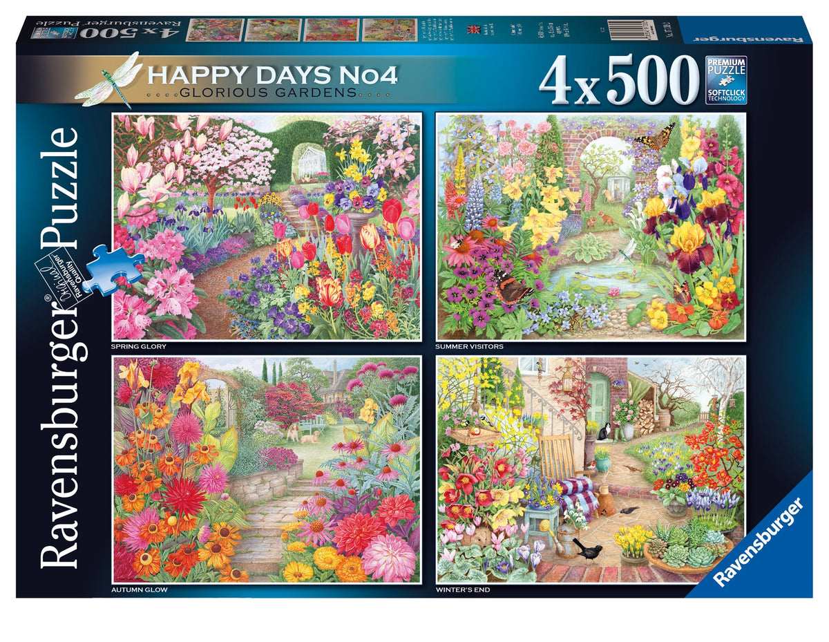 Happy Days: #4 Glorious Gardens 4x500pc [Ravensburger Puzzle]