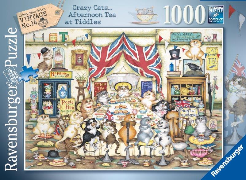 Crazy Cats - Afternoon Tea Tiddles 1000pc [Ravensburger Puzzle]
