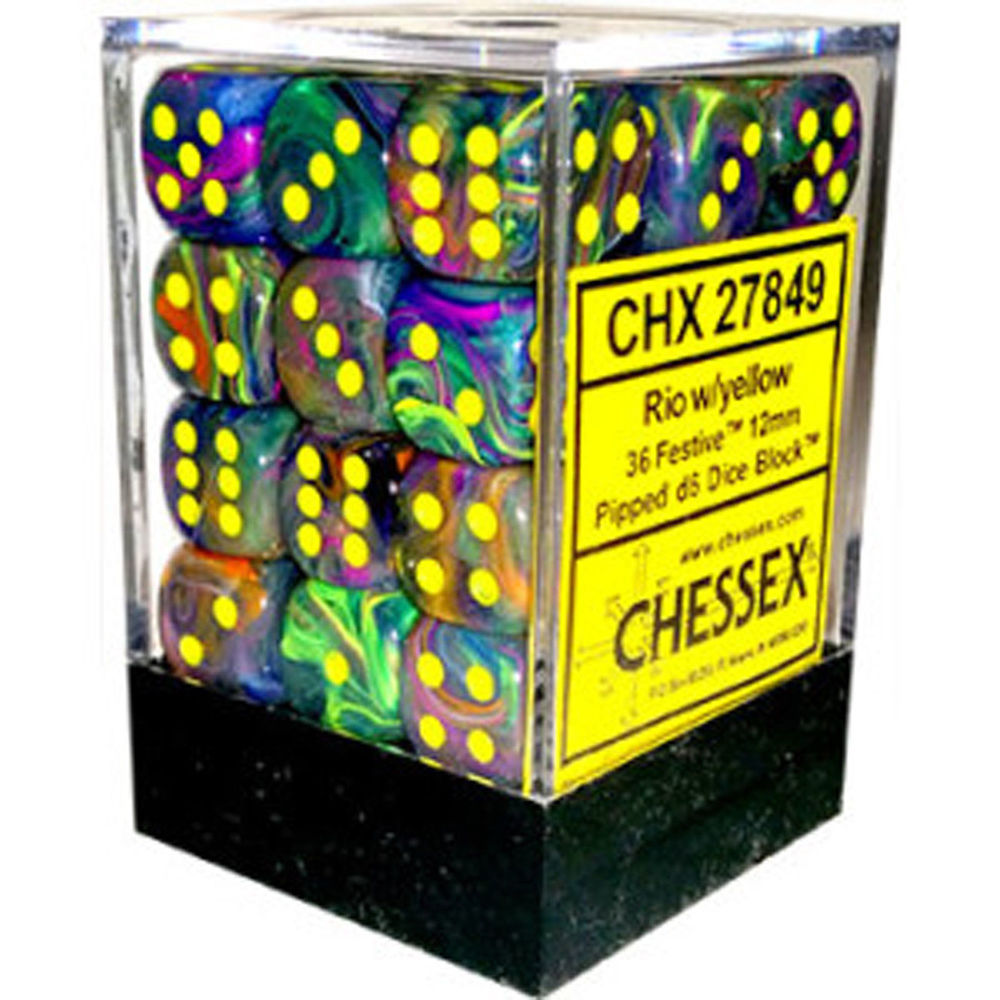 CHX 27849 Festive Rio/yellow (12mm D6 36-Dice Set)