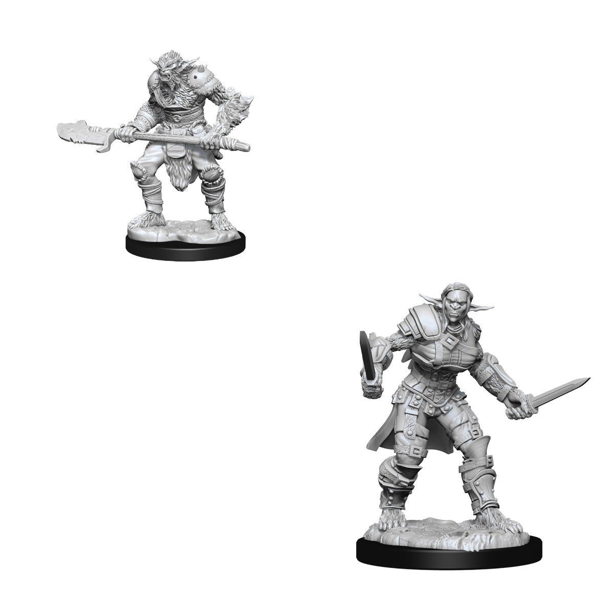 Bugbear Barbarian - Male &amp; Bugbear Rogue - Female [D&amp;D Nolzurs Marvelous Unpainted Miniatures]