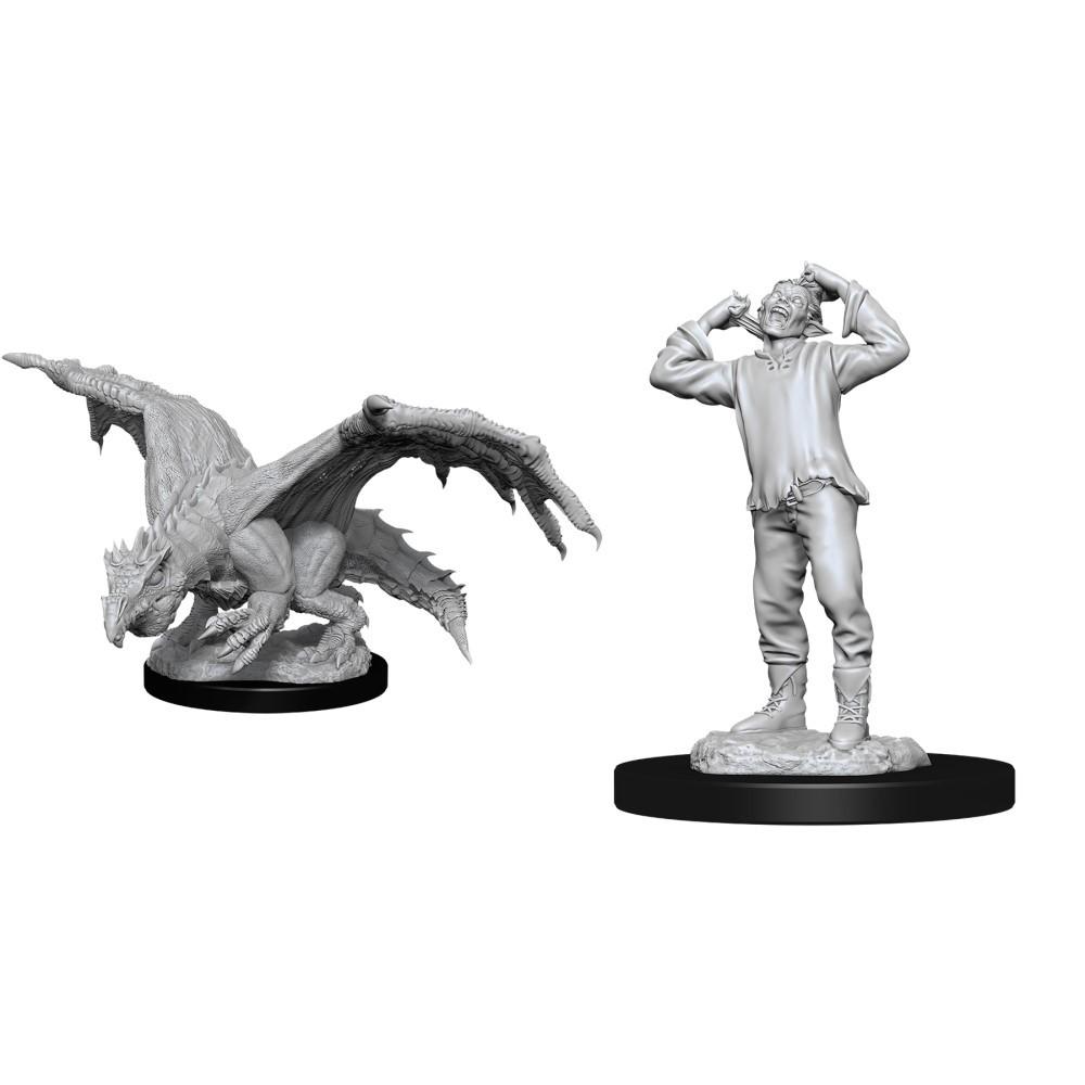 D&amp;D - Green Dragon Wyrmling &amp; Afflicted Elf (Nolzurs Marvelous Unpainted Miniatures)