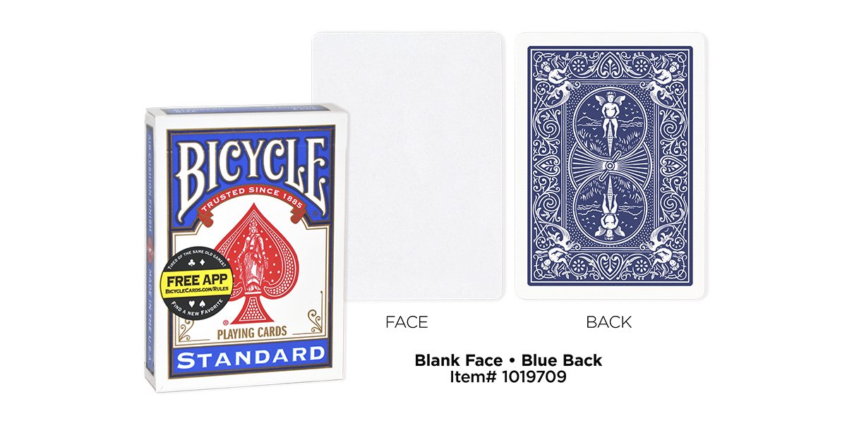 Bicycle Blank Face Blue Back Case Playing Cards