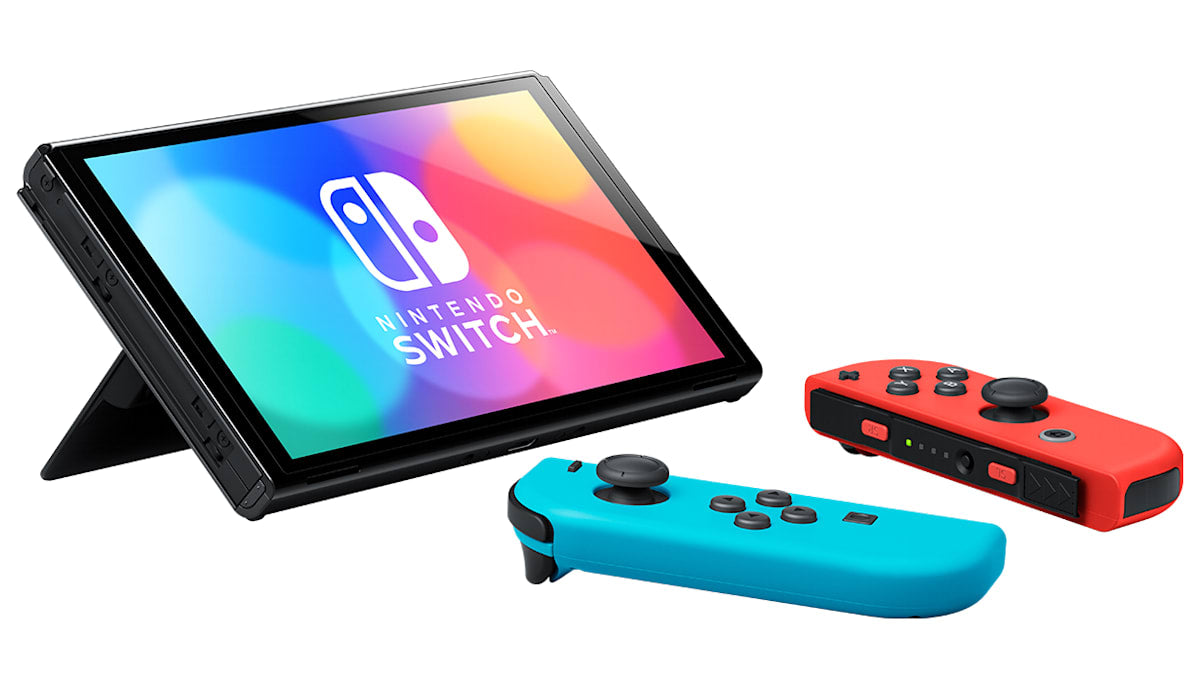 Nintendo Switch Console (OLED Model) - Neon Red/Blue