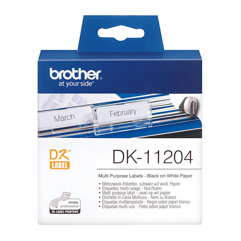 Brother DK 11204 Multi Purpose Labels 17mm x 54mm Bk/White