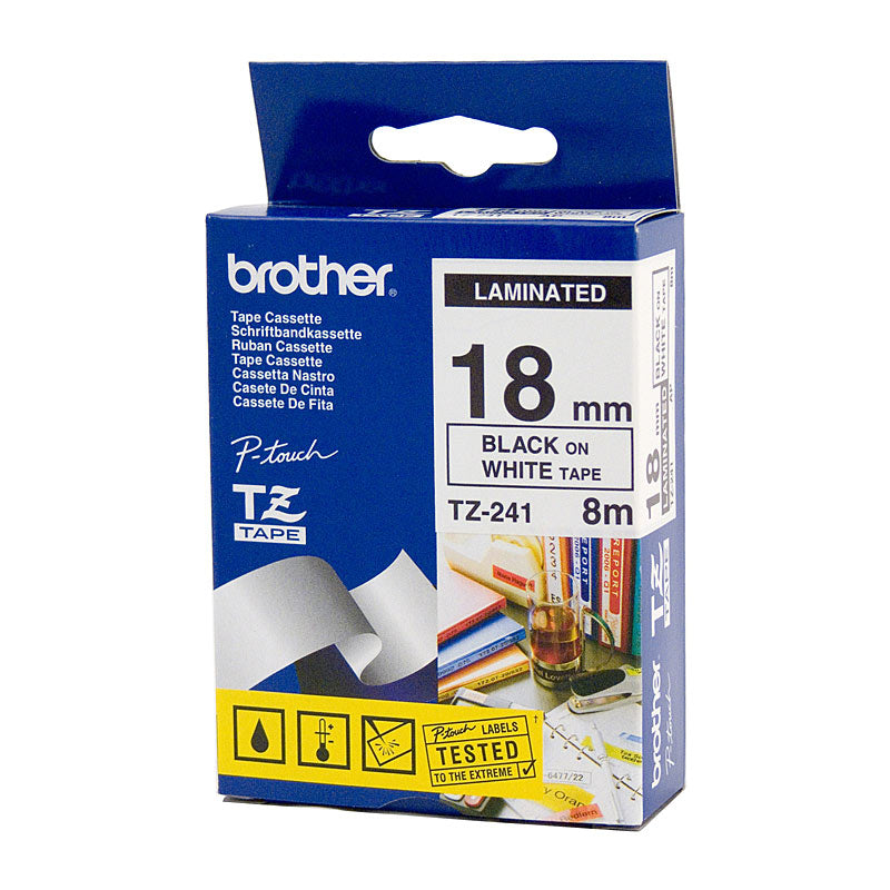 Brother TZe241 Black/White 18mm Tape