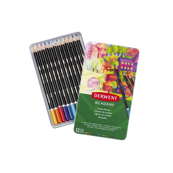 Derwent Academy 12 Tin (Coloured Pencils)