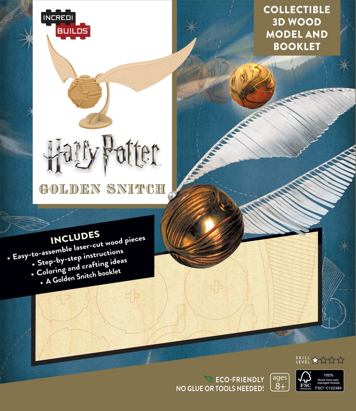 Incredibuilds Harry Potter Golden Snitch 3D Wood Model