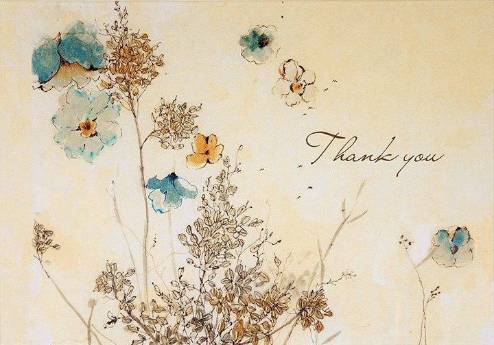 Peter Pauper Thank You Note Watercolor Flowers