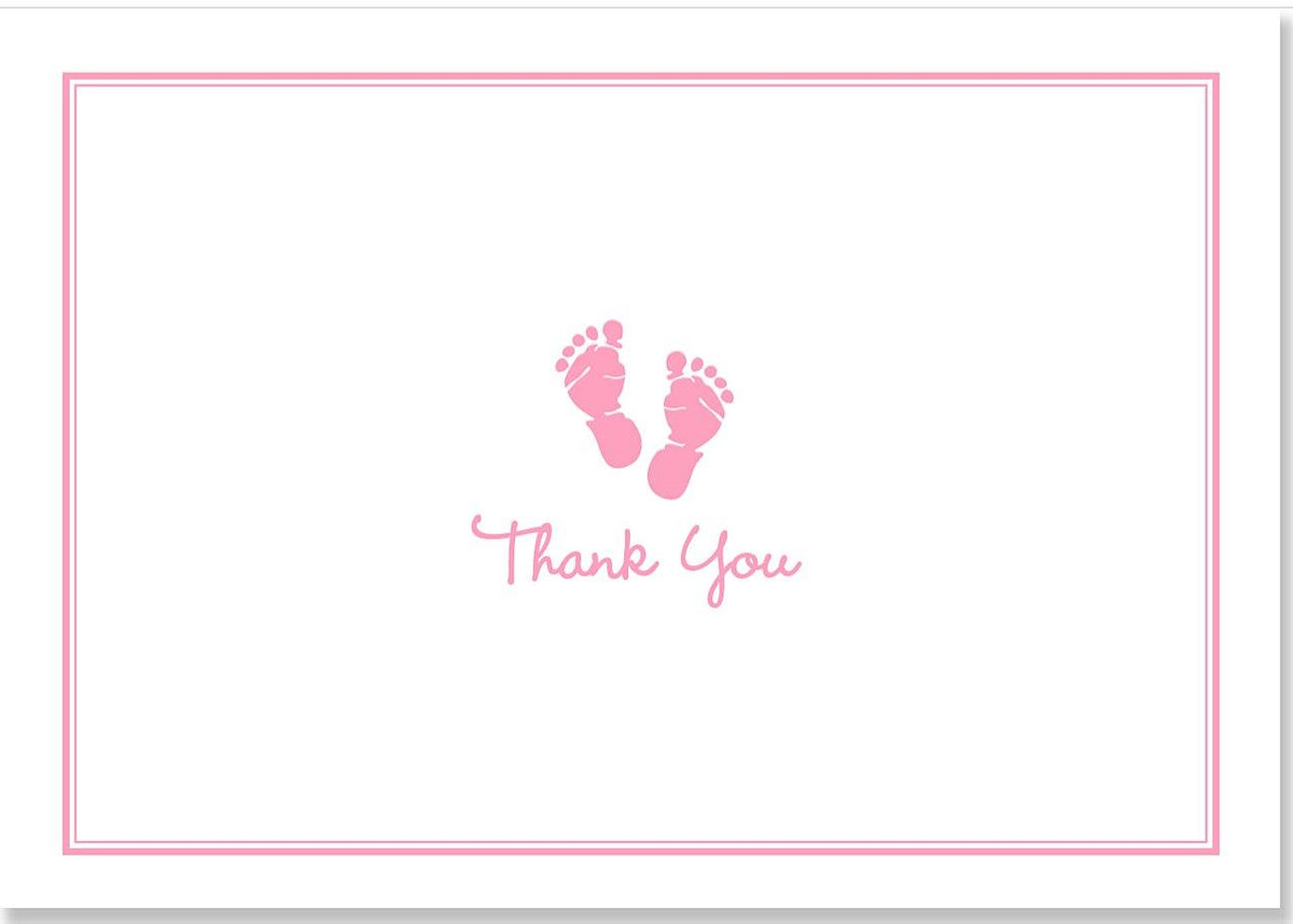 Peter Pauper Thank You Note Baby Steps Pink