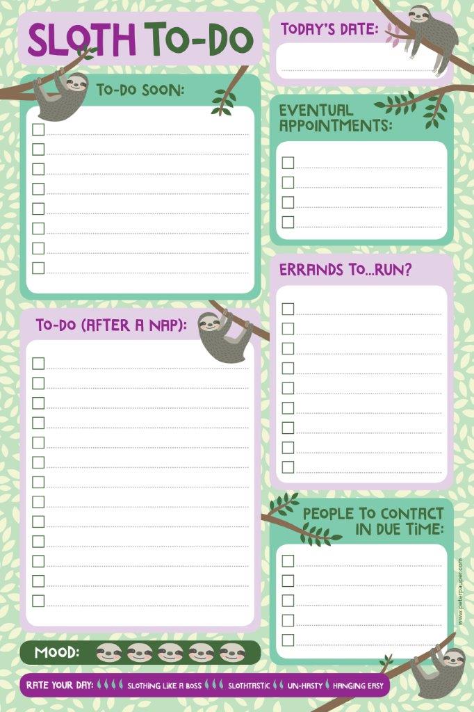 Peter Pauper Note Pad Sloth