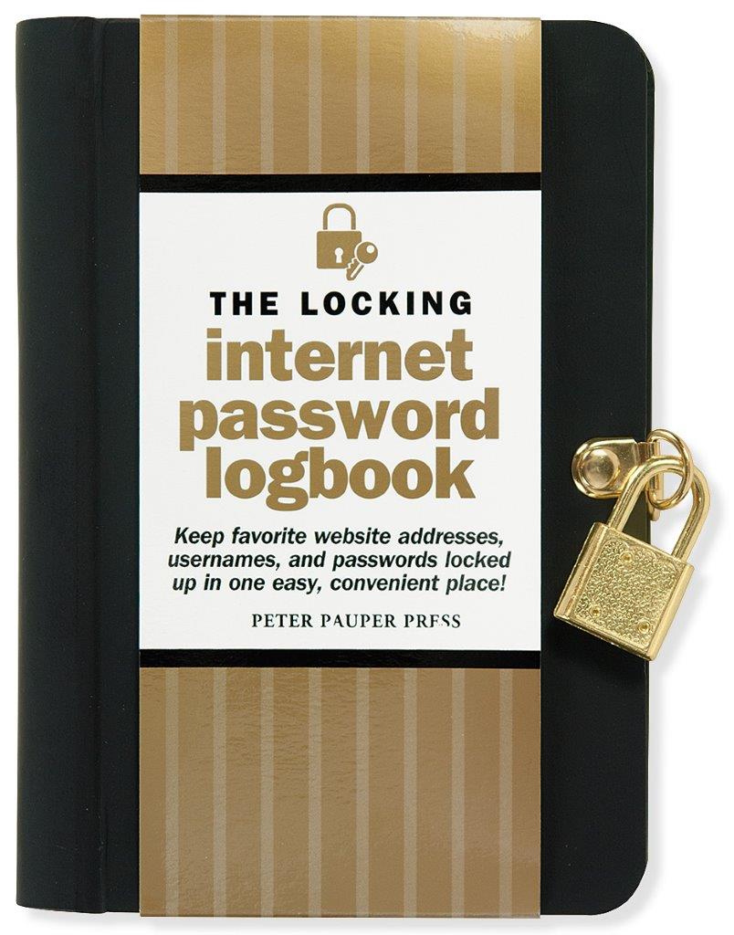 Peter Pauper Internet Log Bk Locking Black