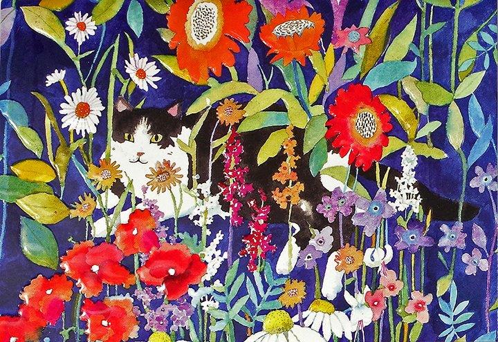 Peter Pauper Note Card Garden Cat