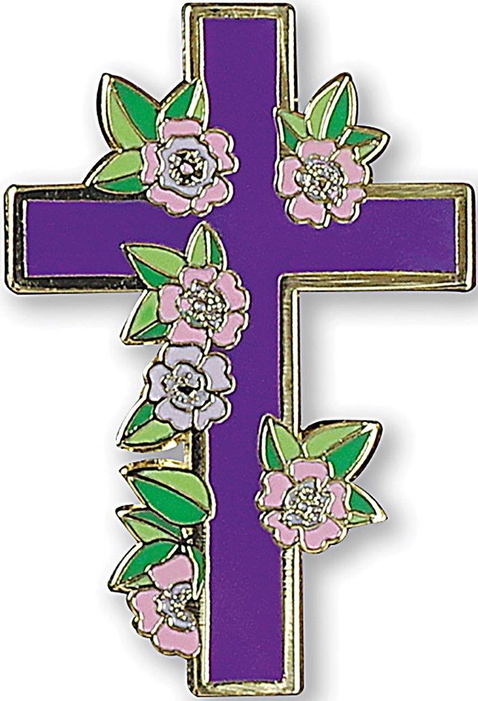 Peter Pauper Enamel Pin Floral Cross