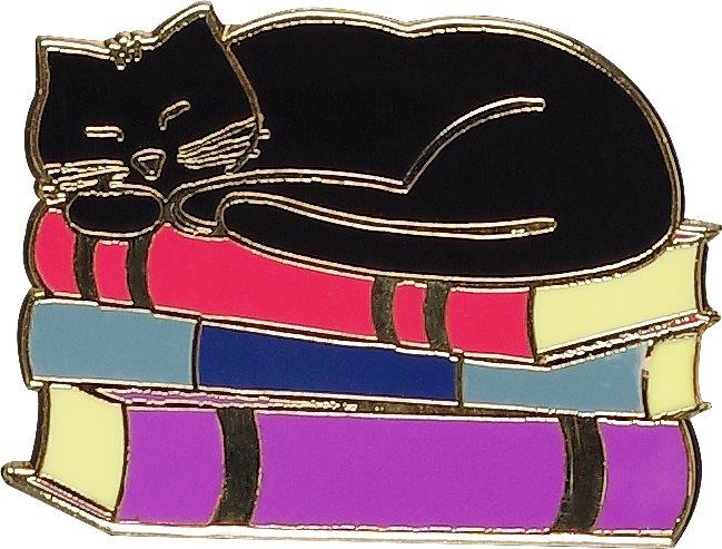 Peter Pauper Enamel Pin Cat With Books