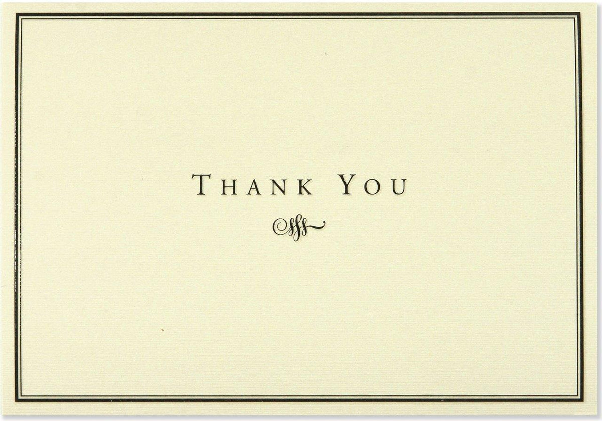 Peter Pauper Thank You Note Black/Cream