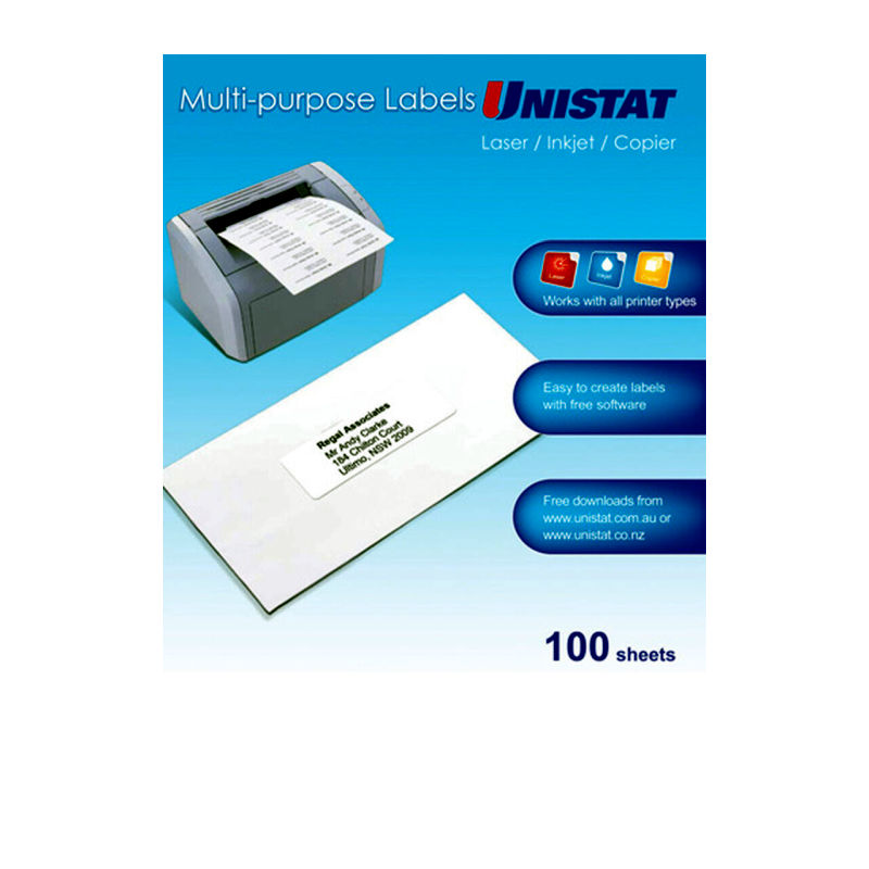 UNISTAT LIP Label 8Up 105X74mm Bx/100