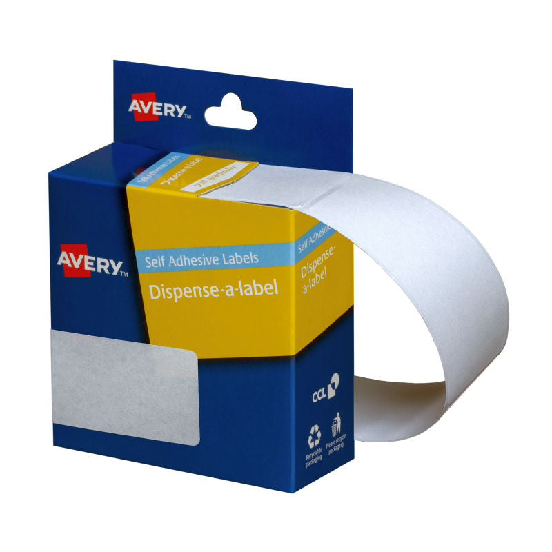 Avery Disp Rect 76x27 Wht Rl180