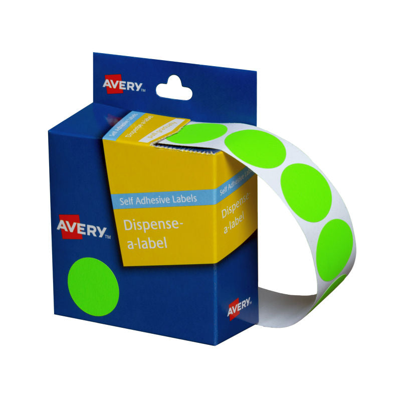 Avery Disp 24mm Fluoro Green Roll 350