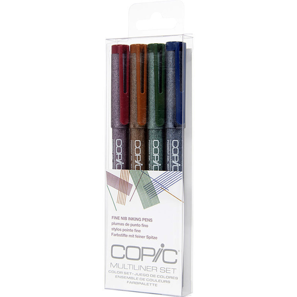 Multiliner Set Cobalt, Olive, Sepia, Wine 0.3