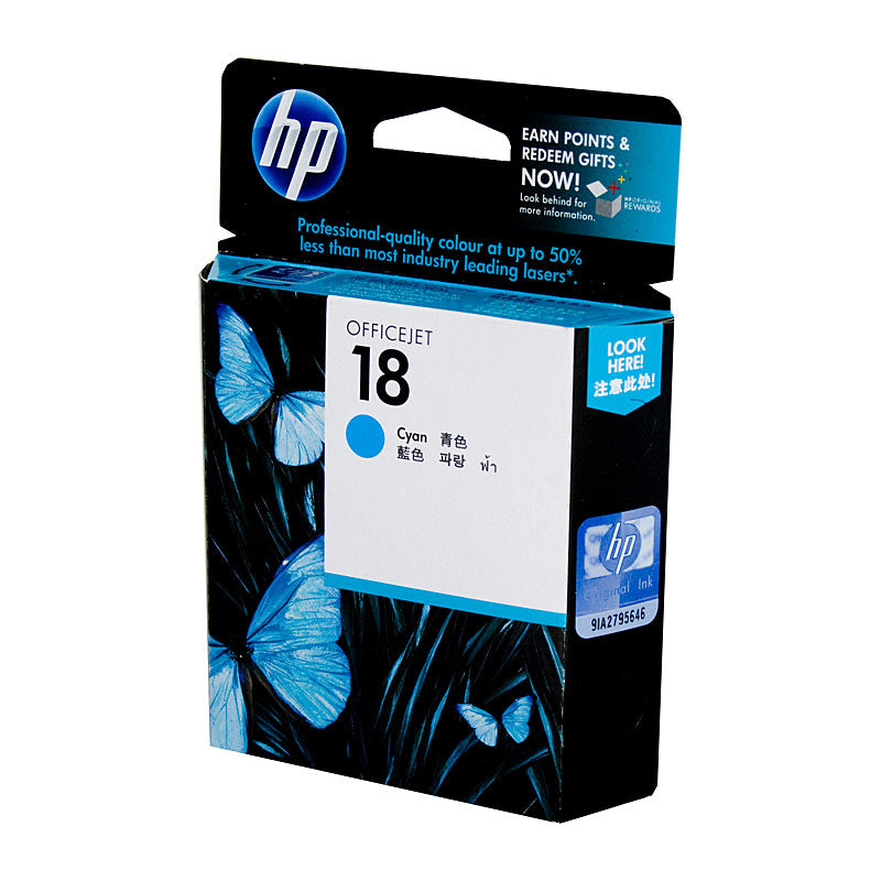 HP #18 Cyan Ink Cart C4937A