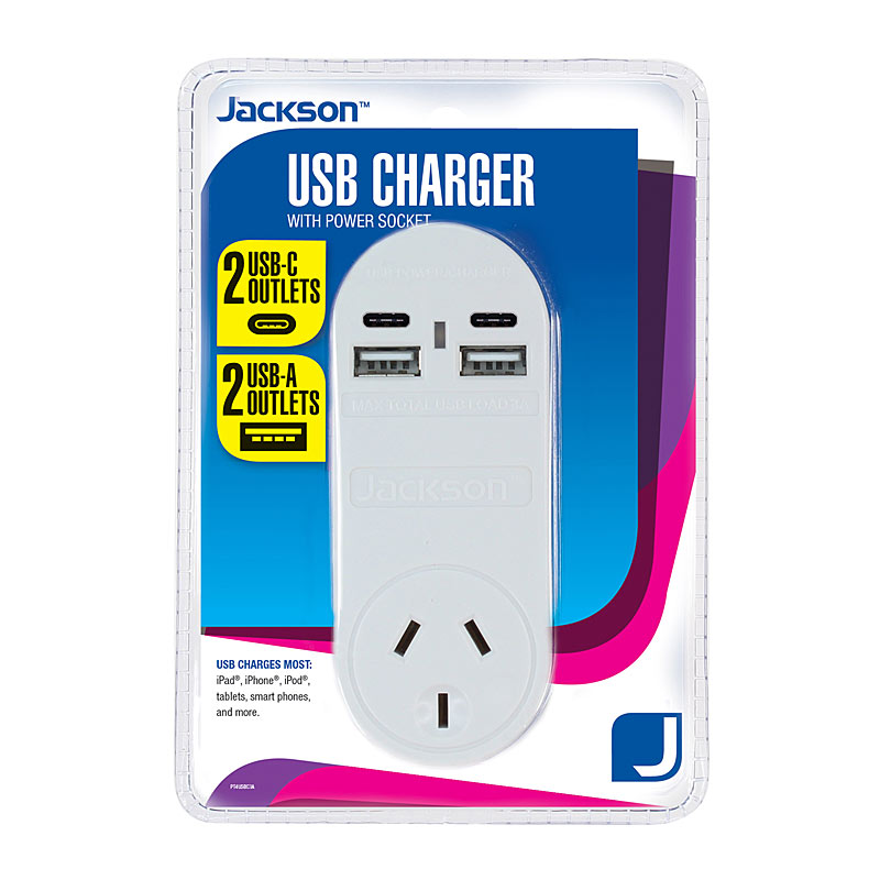 Jackson 1 Way 4 USB-C Wall Charger