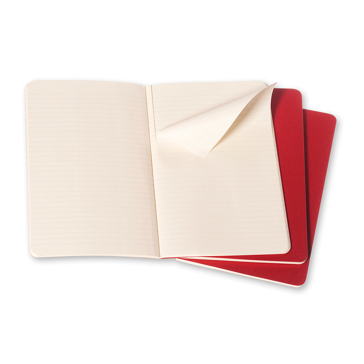 Moleskine - Cahier Notebook - Set of 3 - Ruled - Pocket - Cranberry Red