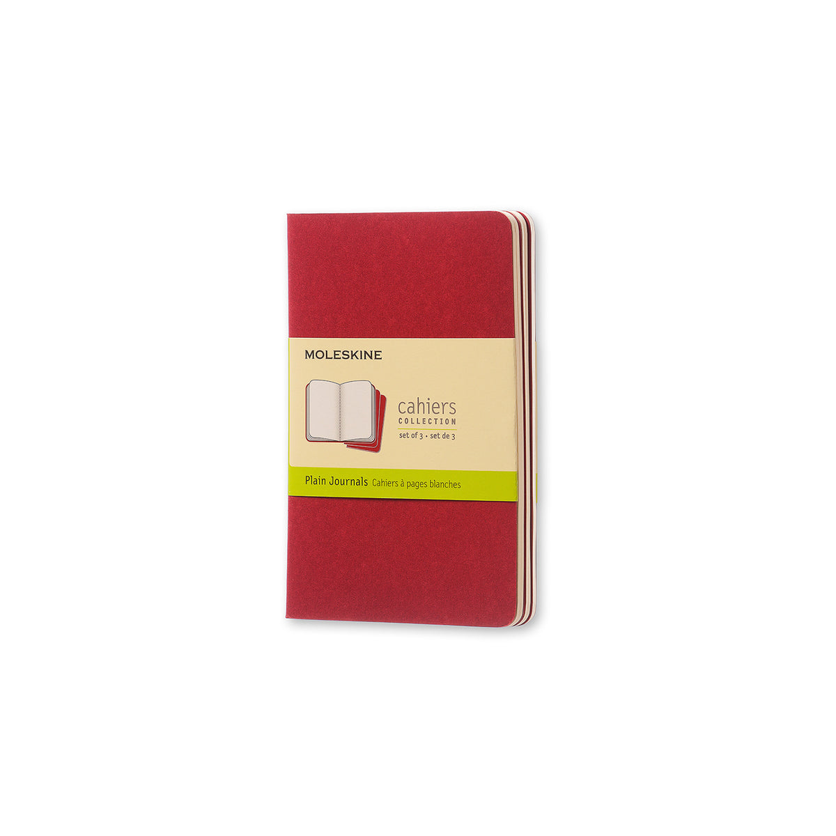 Moleskine - Cahier Notebook - Set of 3 - Plain - Pocket - Cranberry Red