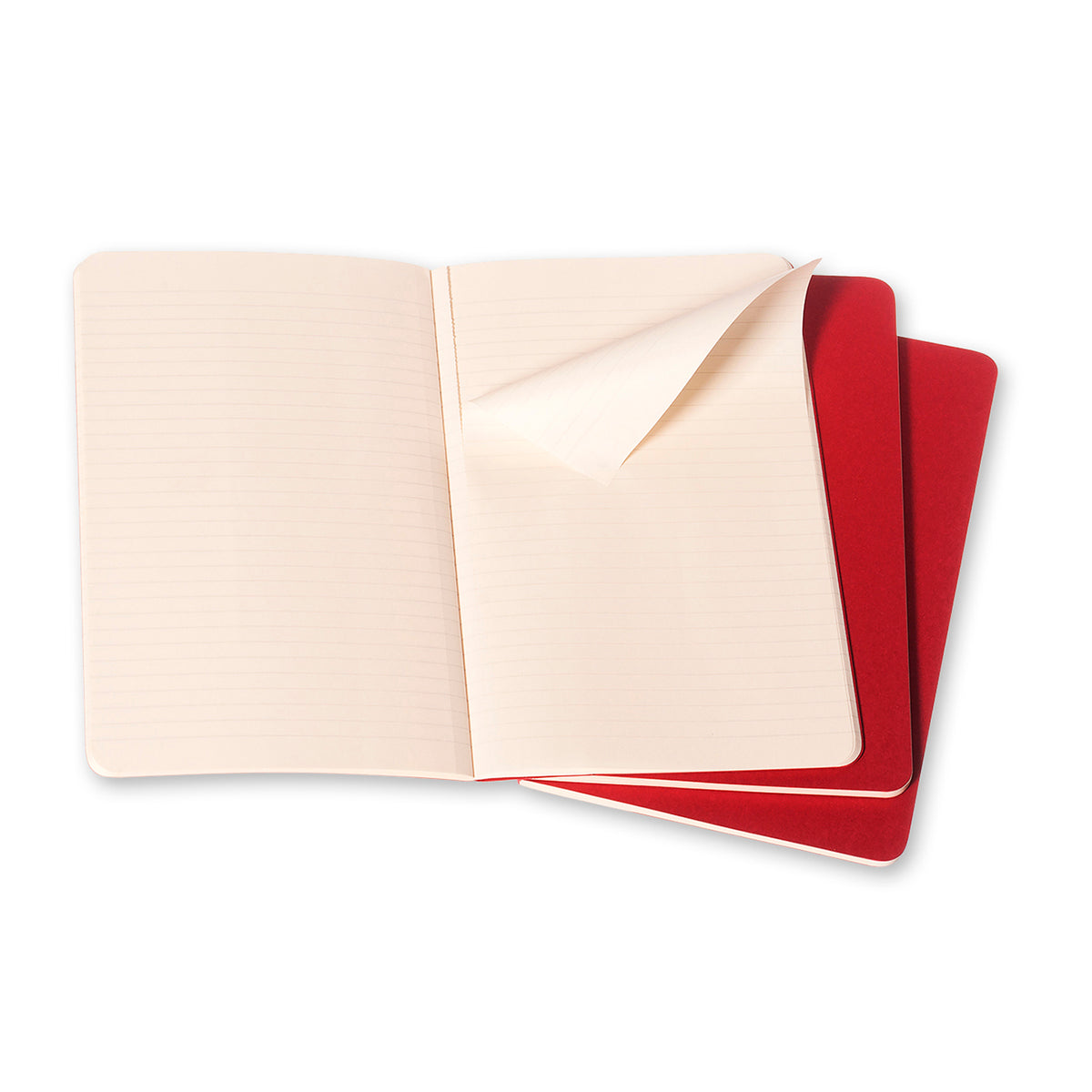 Moleskine - Cahier Notebook - Set of 3 - Ruled - Large - Cranberry Red